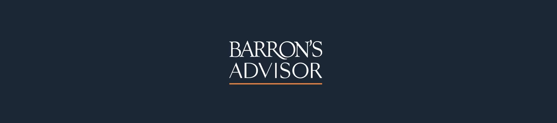 The barrons advisor logo is on a dark blue background