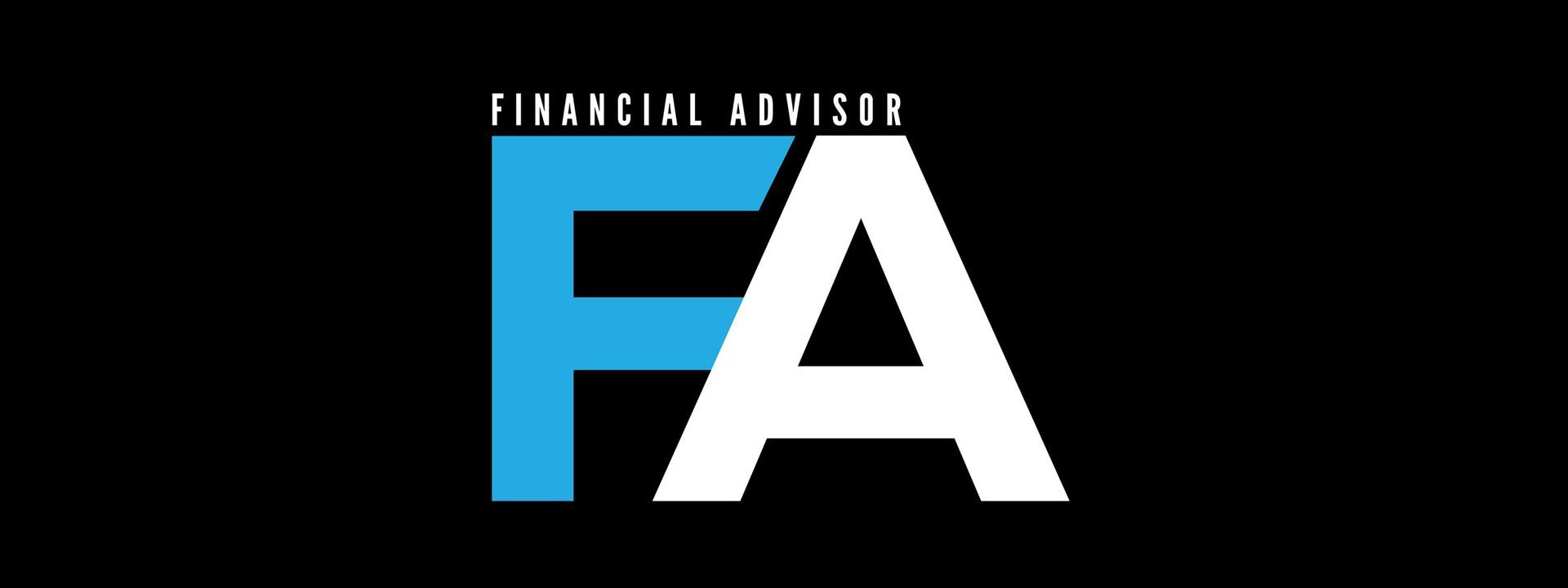 A blue and white logo for a financial advisor