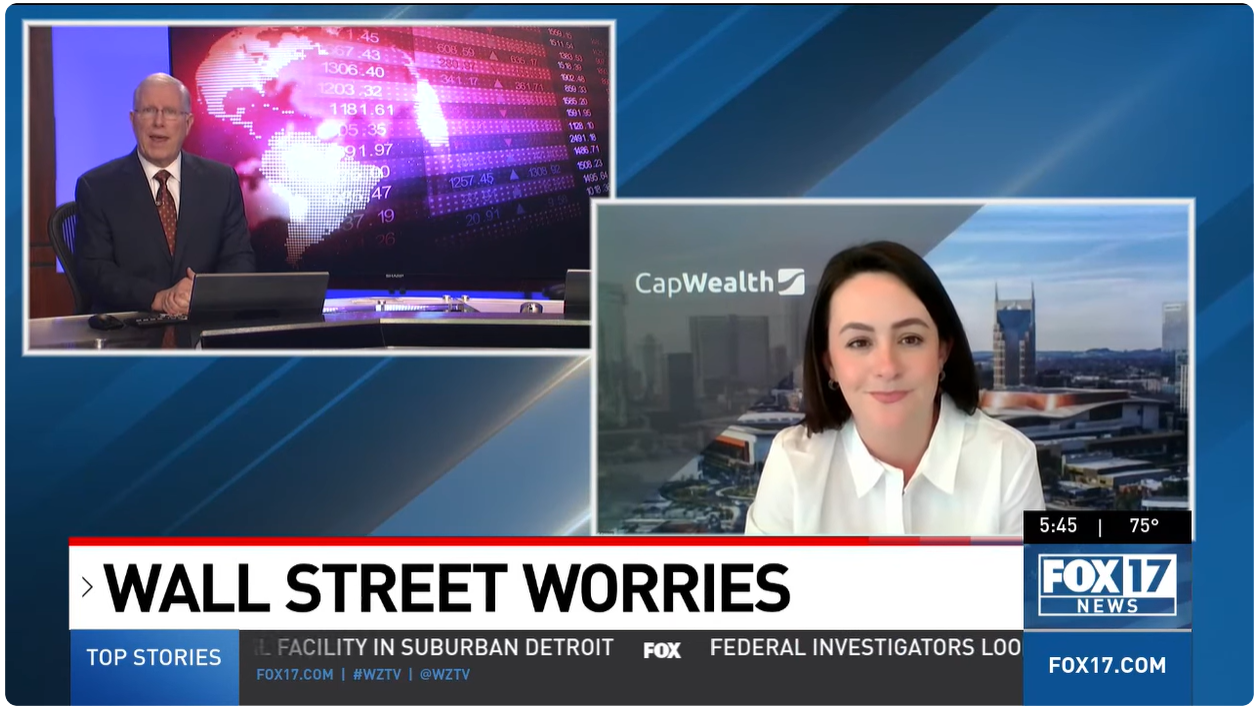 Jennifer Pagliara Horton is being interviewed on Fox News about Wall Street worries