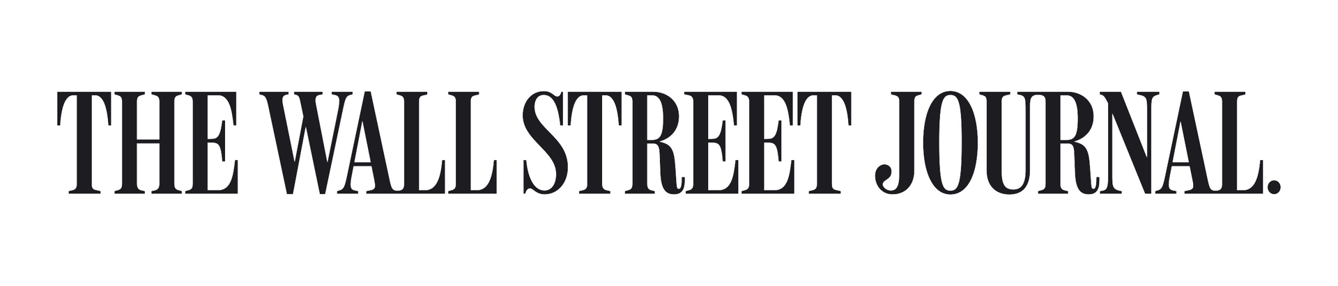 A black and white logo for the wall street journal