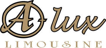 A lux limousine logo on a white background