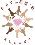 Kaylee's Kloset logo with a pink heart surrounded by multicolored hands in a circle