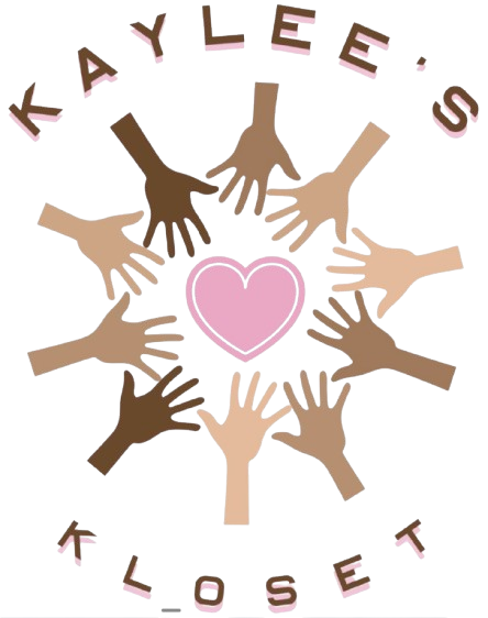 Kaylee's Kloset logo with a pink heart surrounded by multicolored hands in a circle