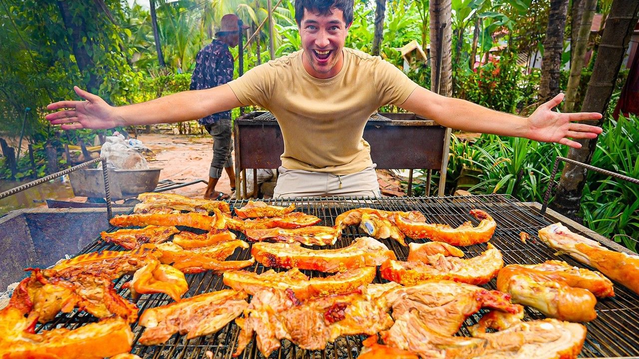 Private Siem Reap tuk-tuk street food tour sampling Cambodian dishes with a local guide at night markets and street stalls.
