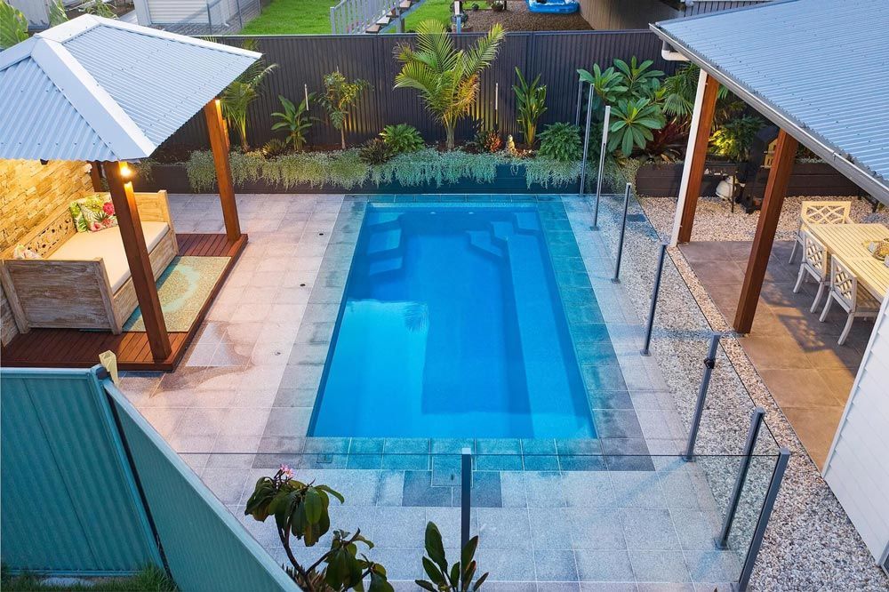 Aarons Outdoor With Swimming Pool — Professional Pool Builder in Wagga Wagga, NSW