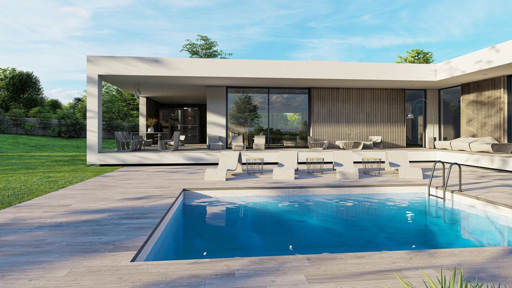A Luxury Home With Swimming Pool — Professional Pool Builder in Gundagai, NSW