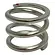 Metal compression spring, coiled in a spiral shape.