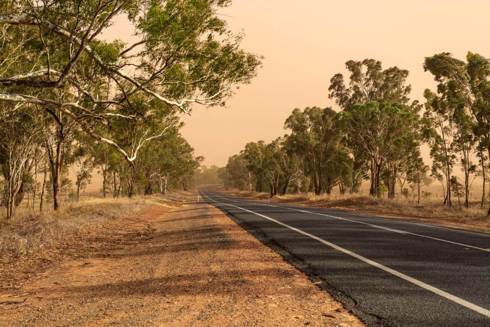 In The Middle Of A Dust Storm While Driving Along The Goldfield Way 