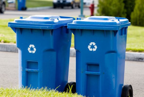 dirty trash bins