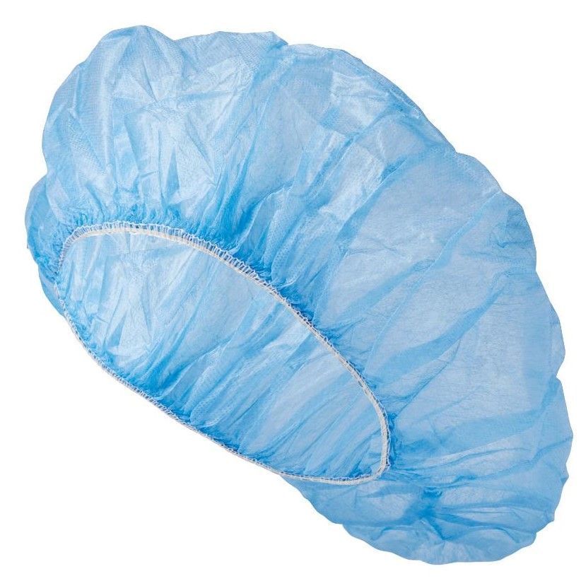 Blue disposable hairnet