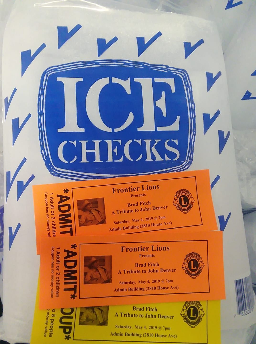 Orange and yellow tickets for 