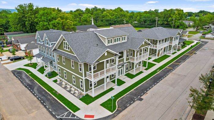 CNE affordable apartment buildings with covered porches on South Lyerly Street, Chattanooga
