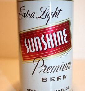 Sunshine Extra Light Premium Beer can with red-and-gold label