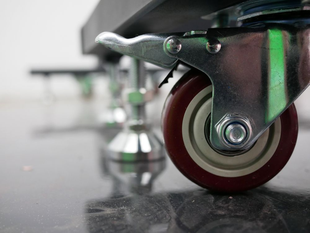 Close-up of a Caster Wheel of a Trolley — Gold Coast Laser And Pipe Bending in Mudgeeraba, QLD
