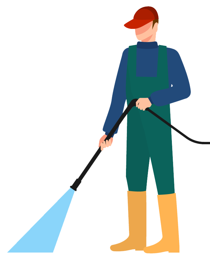Man With Electric Pressure Washer — Wilmington, DE — Don’s Power Washing Man With Electric Pressure Washer — Wilmington, DE — Don’s Power Washing