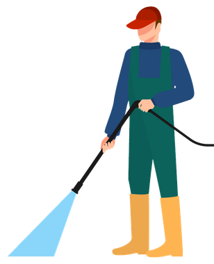 Man With Electric Pressure Washer — Wilmington, DE — Don’s Power Washing