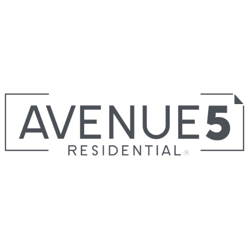 Avenue 5 Residential logo with text inside a rectangle, and "Residential" below.
