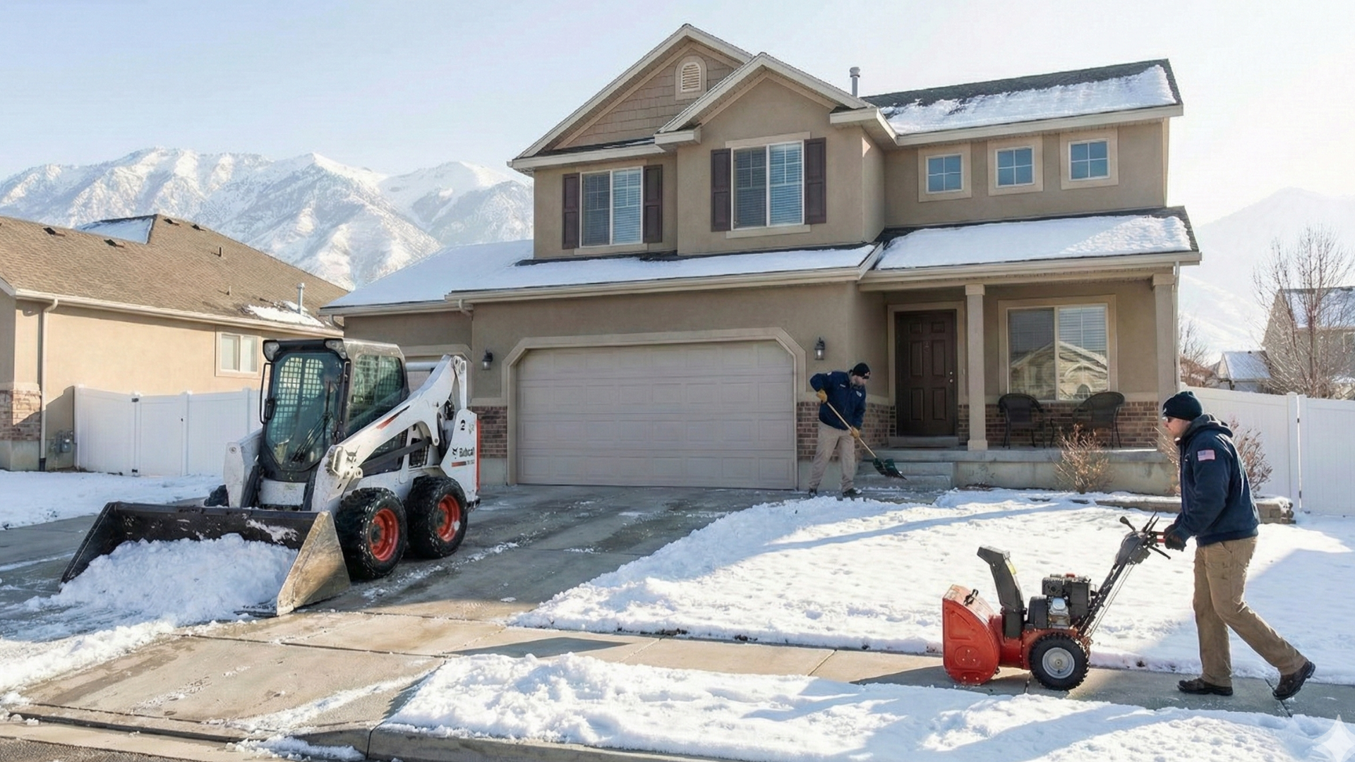 Activescapes Snow removal team clearing residential and commercial property during winter conditions.