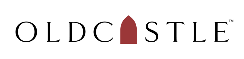 Logo for Oldcastle with a red castle symbol.