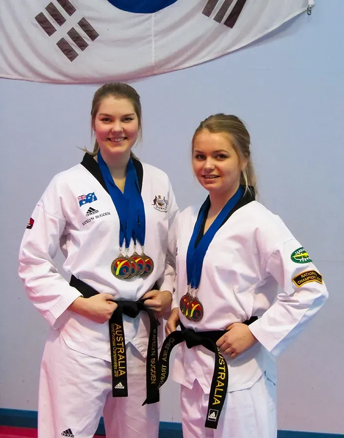 Girls with Taekwondo Medals