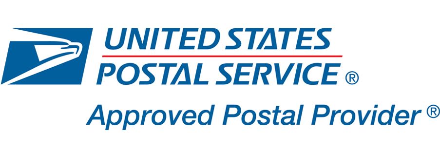 USPS logo with an eagle graphic and the text "UNITED STATES POSTAL SERVICE" and "Approved Postal Provider."