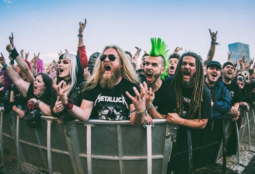 Crowd at Download Festival 2026 in front of the main stage at Donington Park