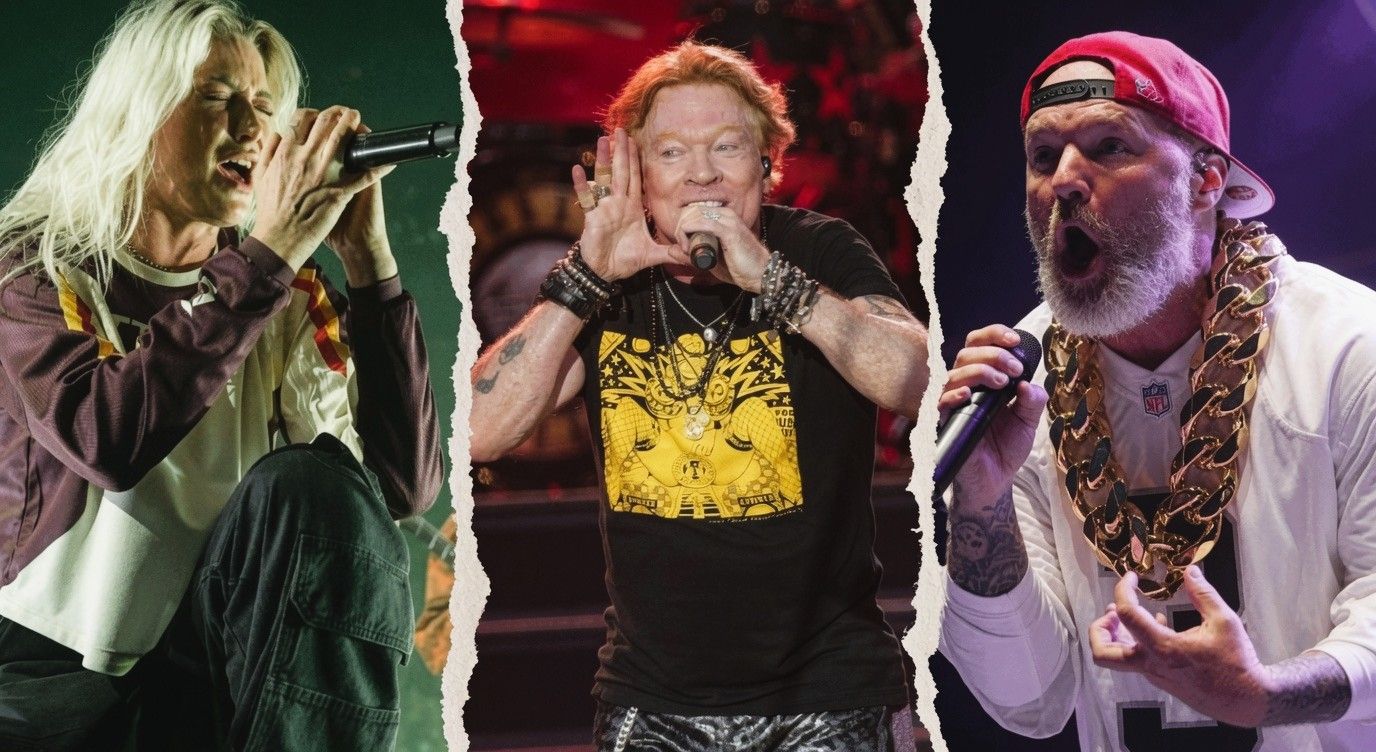 Image featuring Linkin Park, Limp Bizkit and Guns N' Roses ahead of headling Download Festival 2026.