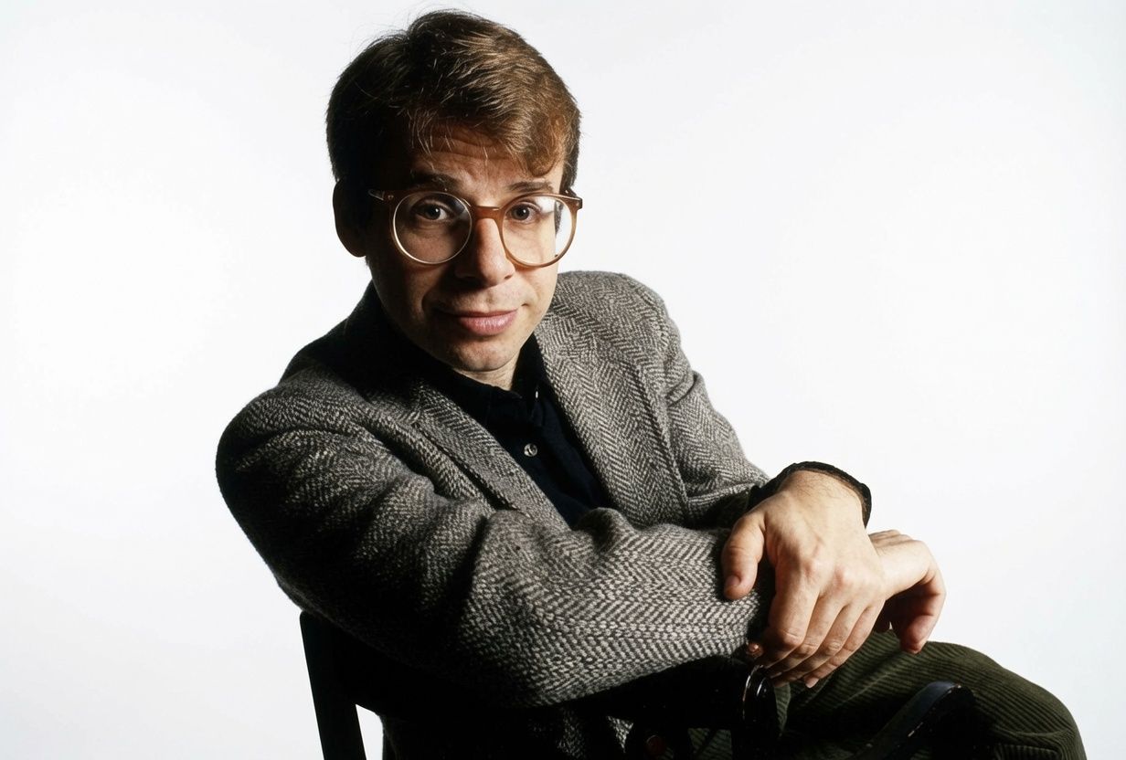 Portrait of Rick Moranis during the height of his Hollywood career before stepping away from acting.