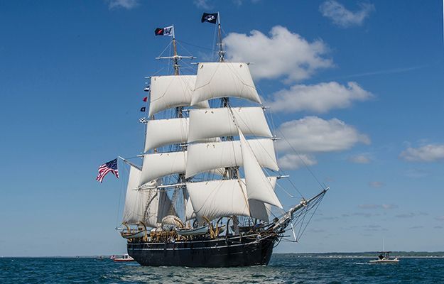 The restored whaling ship CHARLES W. MORGAN