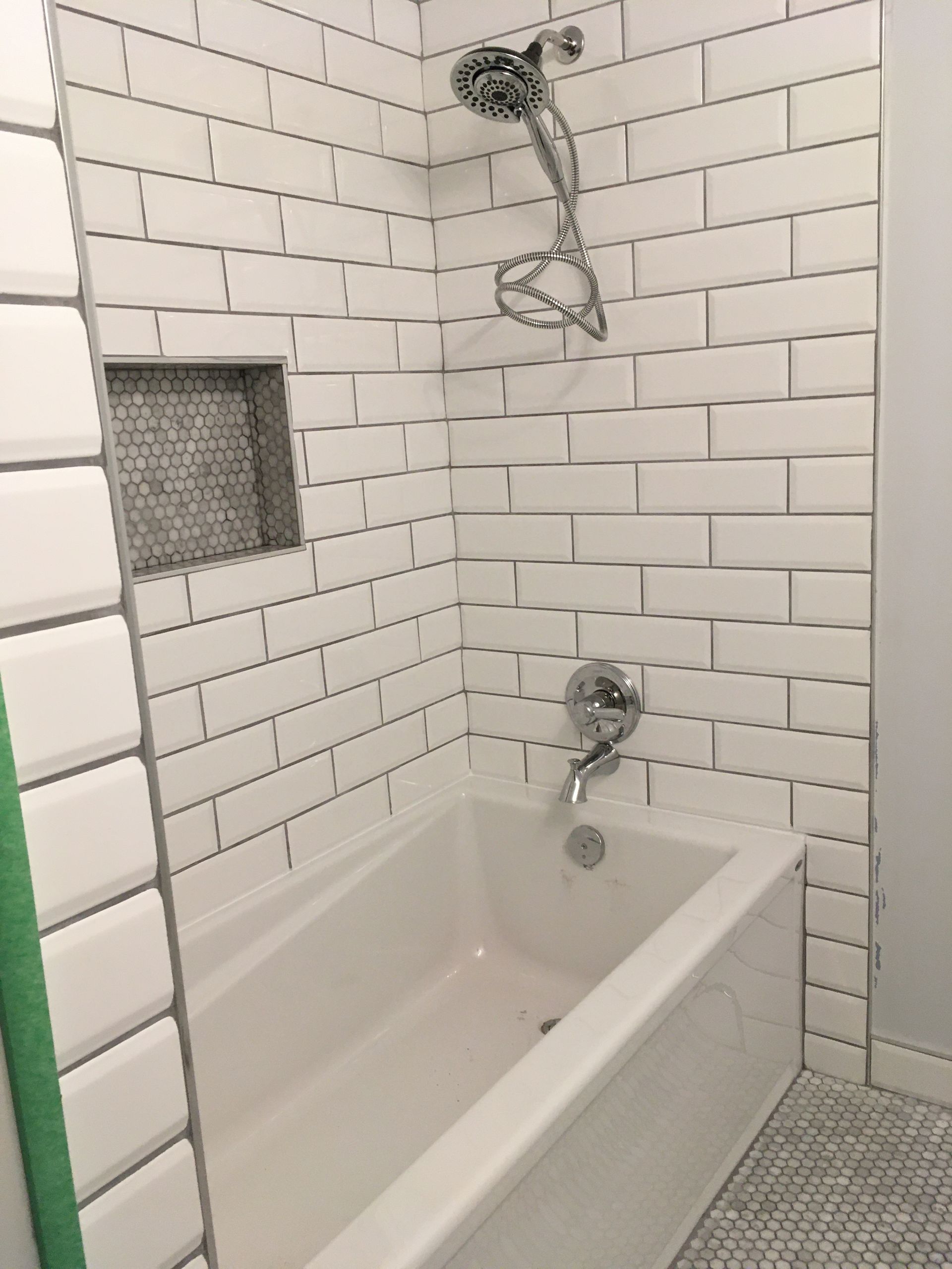Standup shower tile installation
