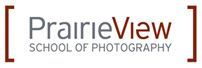 The prairieview school of photography logo is on a white background.