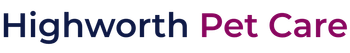 Highworth Pet Care logo with blue and purple text and a paw print icon