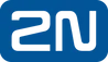 Blue 2N logo in a rounded square with white lettering