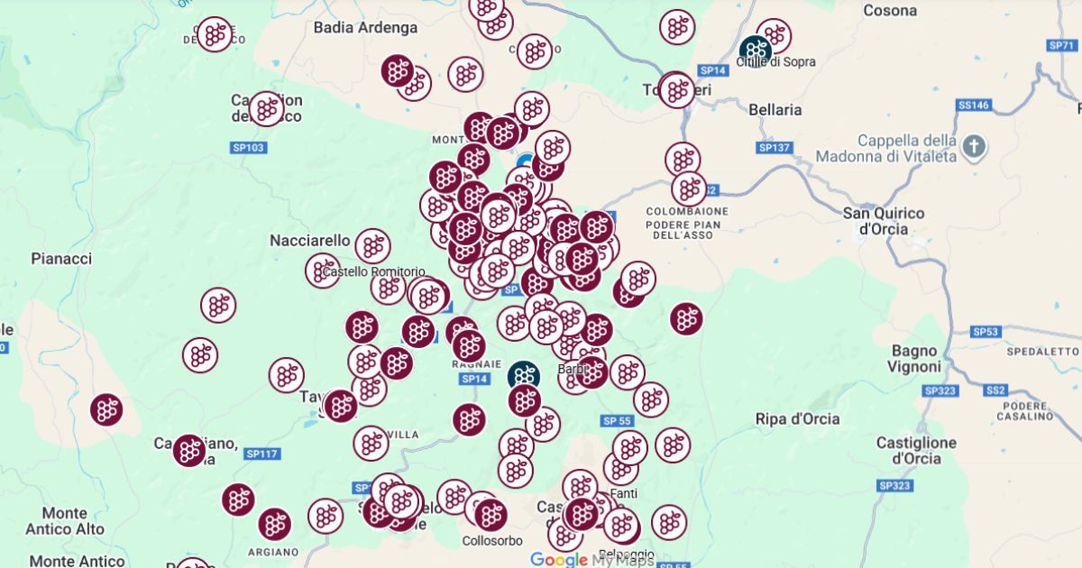 Karte der Weingüter von Montalcino