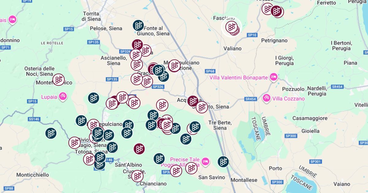 Karte der Weingüter von Montepulciano