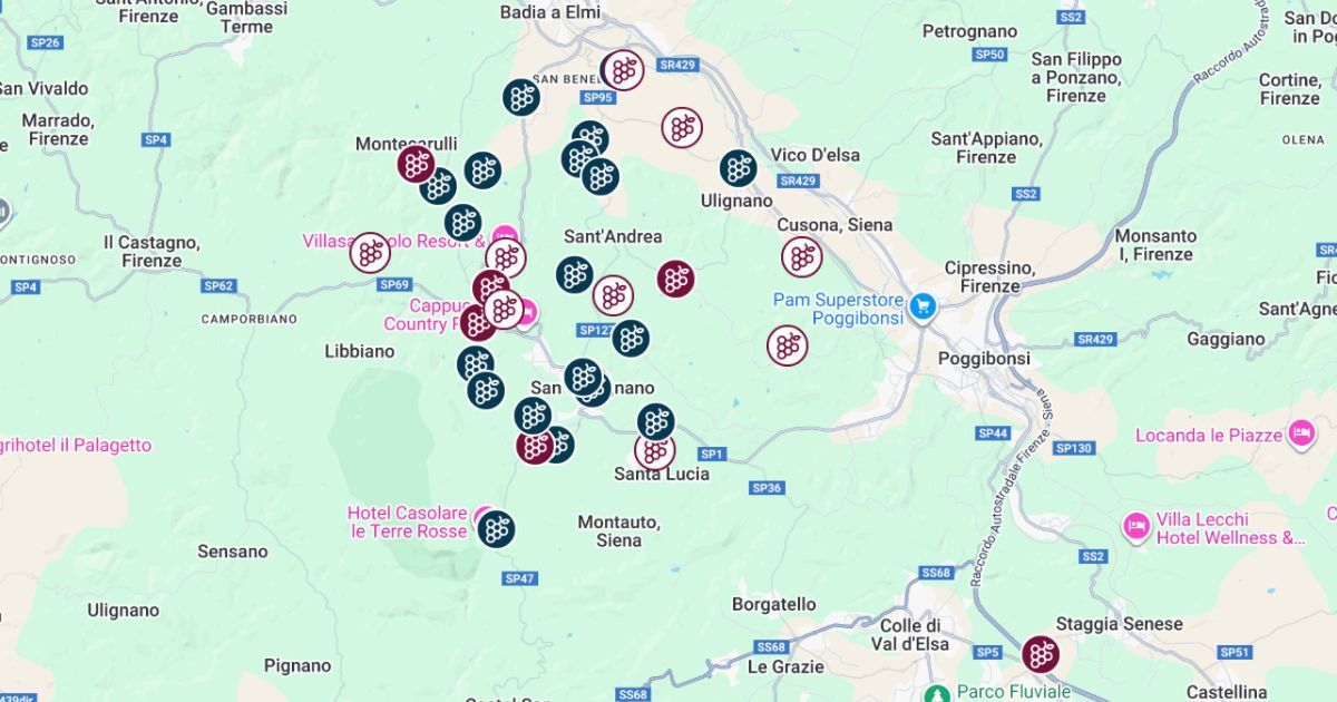 Karte der Weingüter von San Gimignano