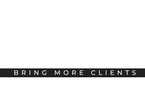 A sign that says `` bring more clients '' on a white background.