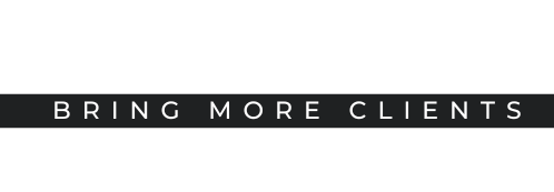 Bring More Clients Logo A black and white logo for a company called bring more clients