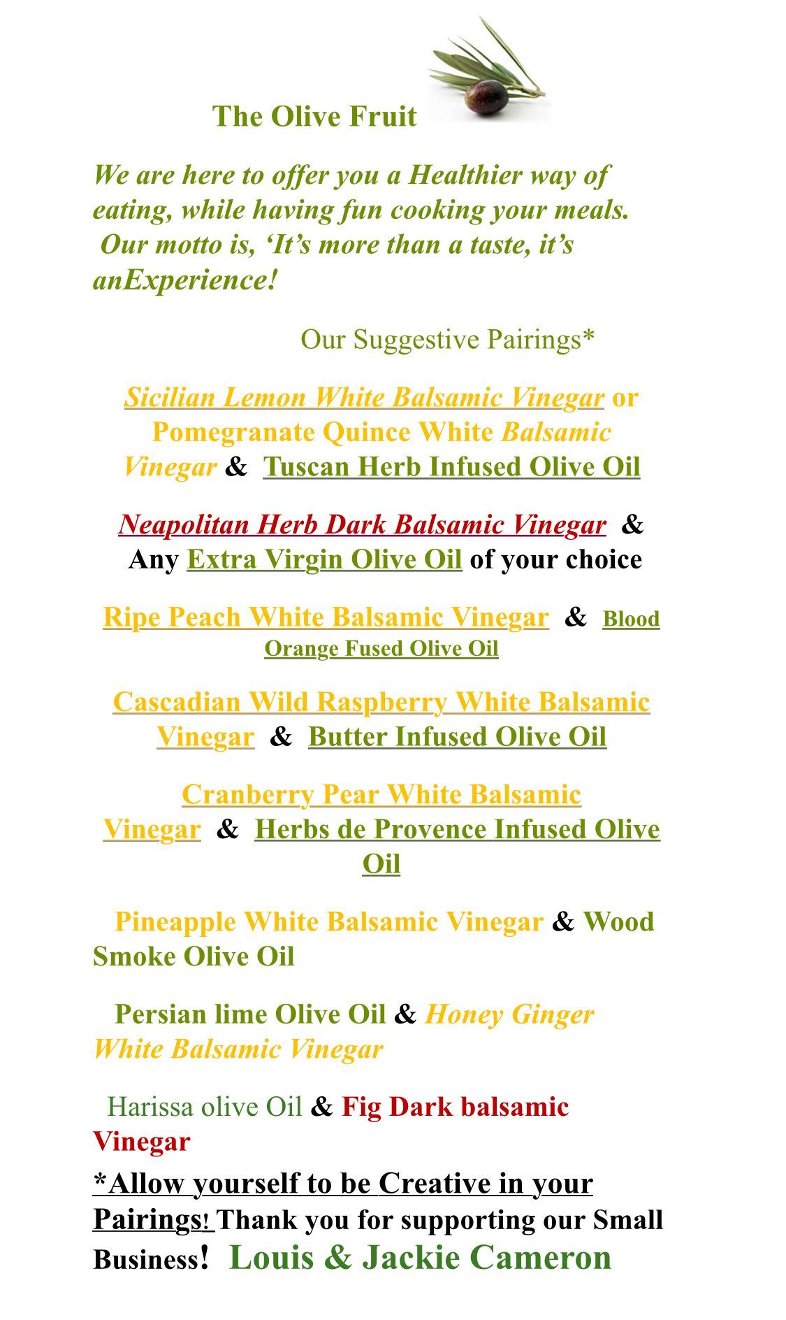 Olive Oil Recipes