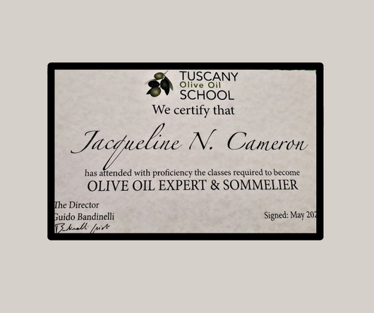 Jackie Cameron Certified Olive Oil Expert Sommelier