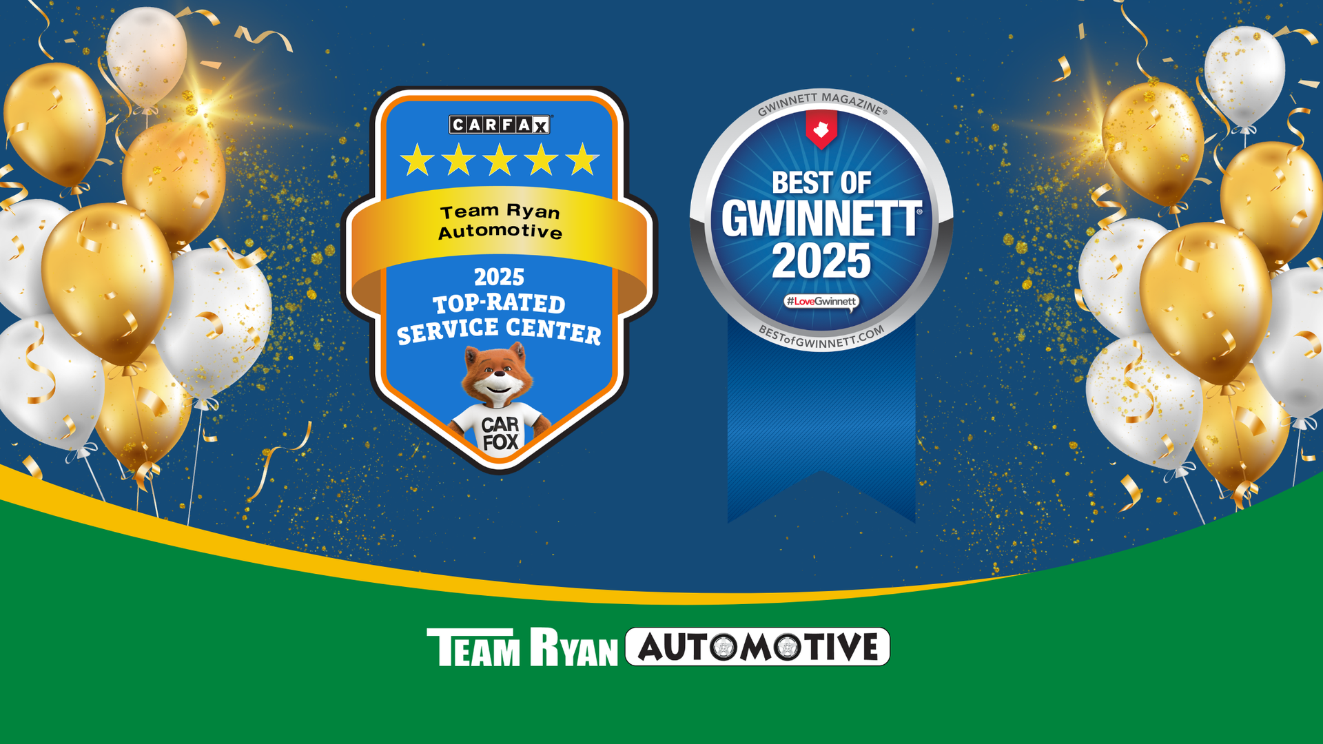 Team Ryan Automotive Recognized as CARFAX Car Care Favorite and Best of Gwinnett 2025