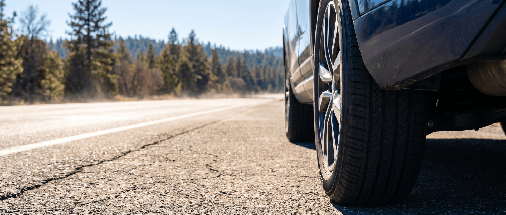 High quality tire tread handling hot asphalt roads in Cumming GA.