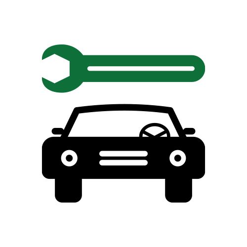 a car with a wrench on top of it .