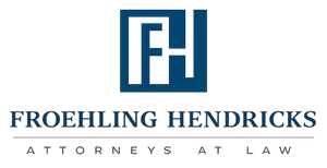 Froehling Hendricks law firm logo with blue FH monogram and text “Attorneys at Law”