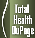 A green and white logo for total health dupage