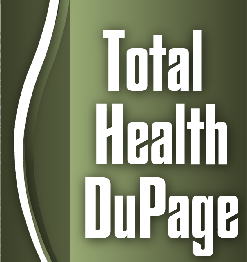 A green and white logo for total health dupage
