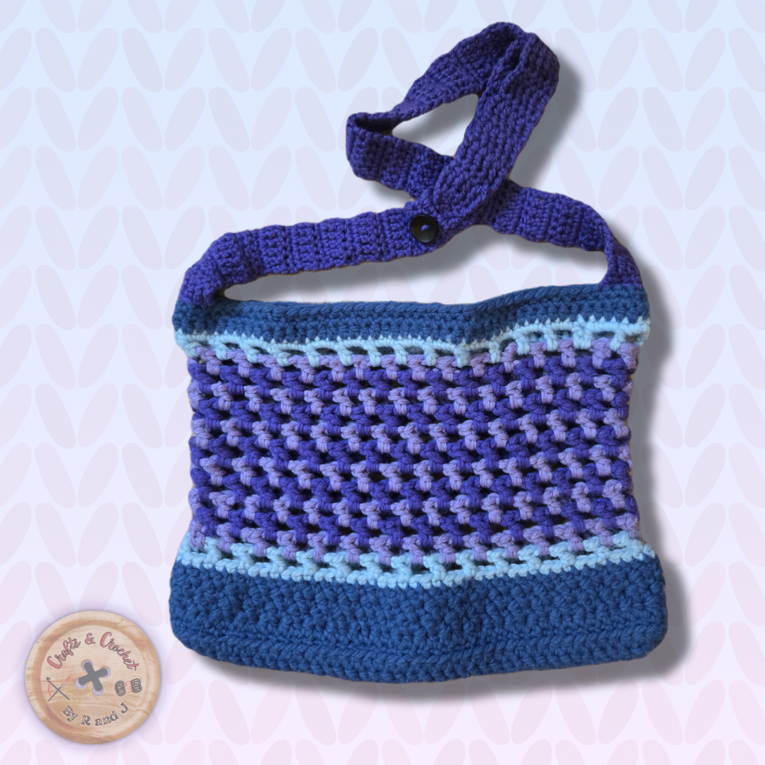 Blue Crochet Market Bag