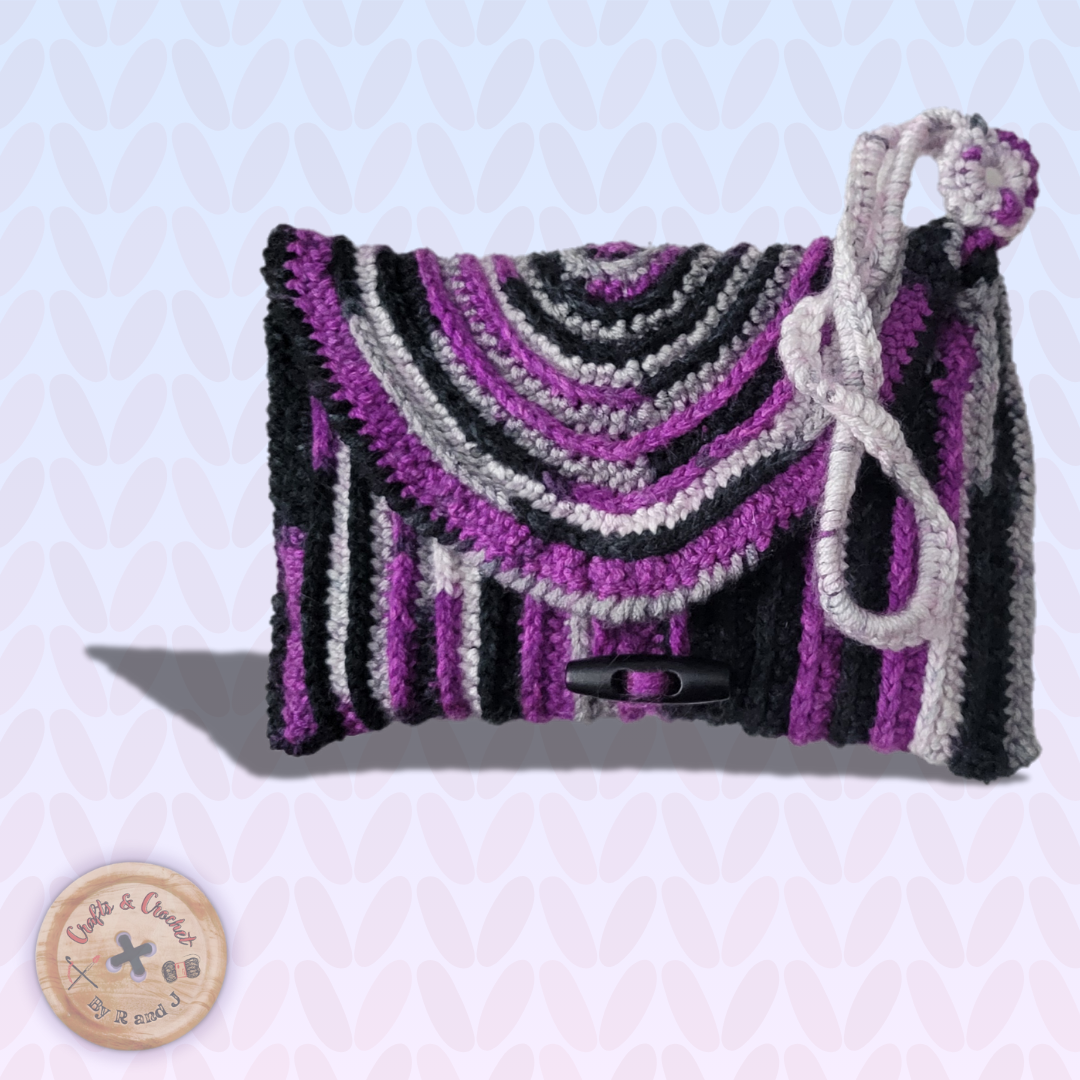 Purple Crochet Clutch