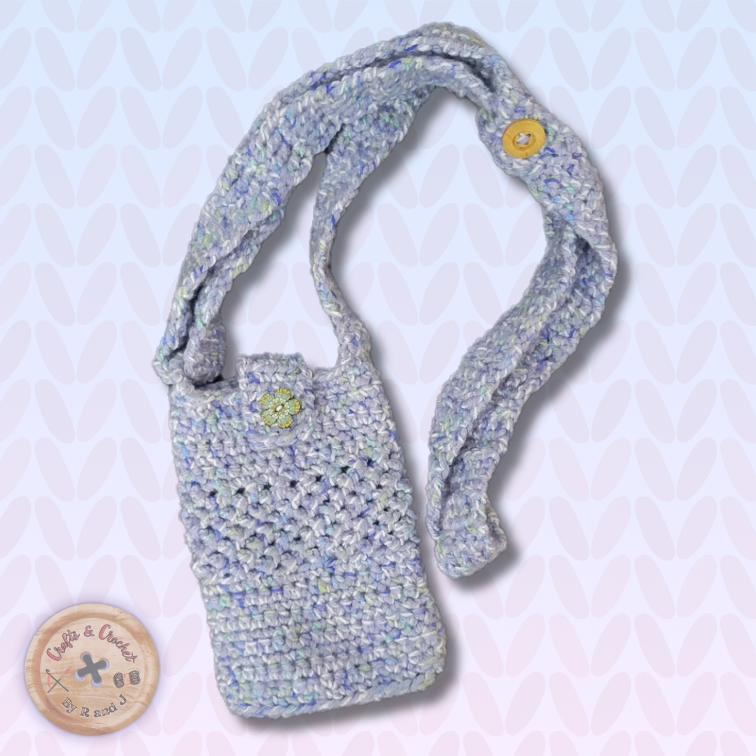Blue Tone Crochet Phone Holder