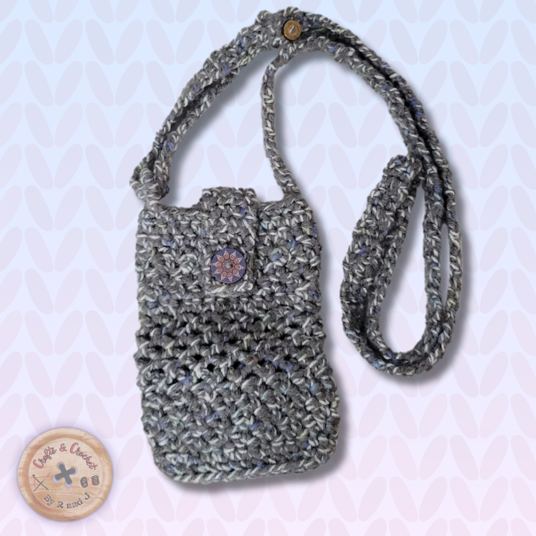 Gray Crochet Phone Holder